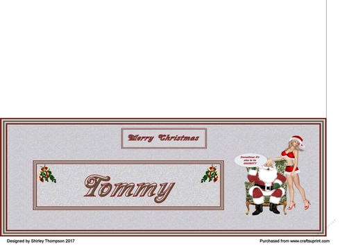Naughty Santa male DL name card (Tommy)