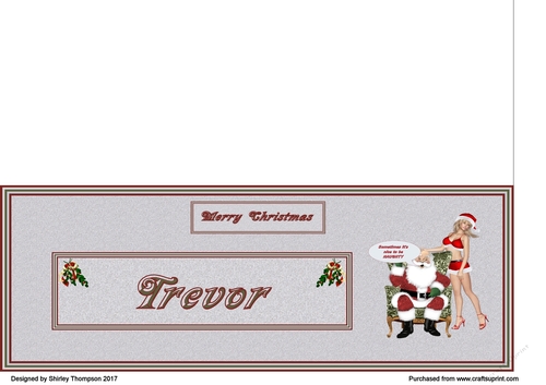 Naughty Santa male DL name card (Trevor)