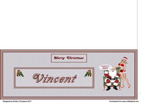 Naughty Santa male DL name card (Vincent)