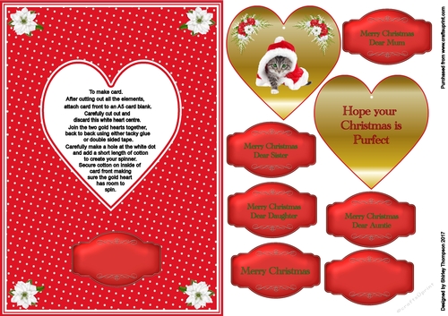 Purfect Christmas A5 spinner card front.