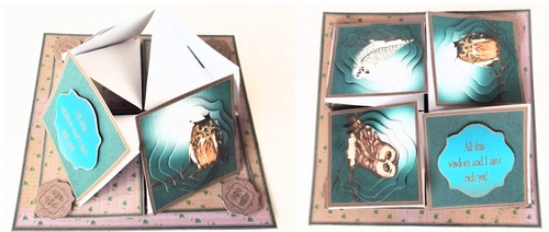 Owls quad easel card for Brother, Son, Dad or Uncle.