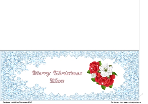 Christmas roses and poinsettia DL card (Mum)