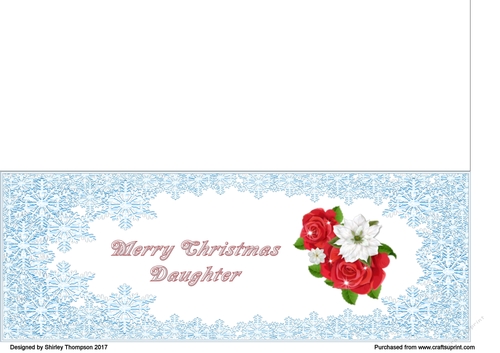 Christmas roses and poinsettia DL card (Daughter)