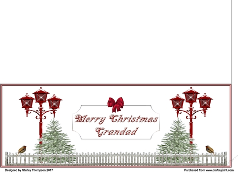 Lamppost & robin DL card (Grandad)