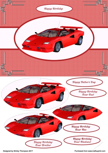 A5 red ferrari card front.