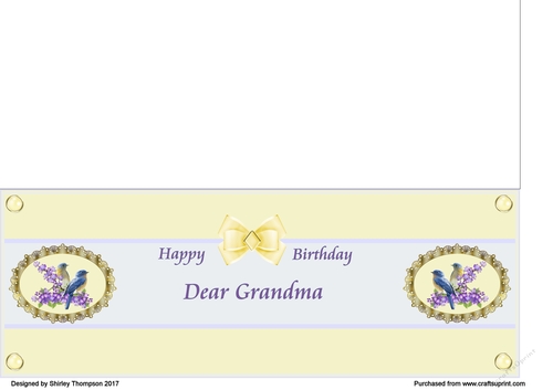 Floral birds DL birthday card (Grandma)