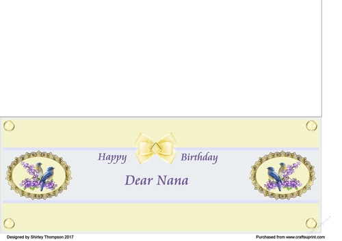Floral birds DL birthday card (Nana)
