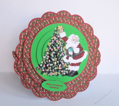 Santas Christmas tree 7 in rocker card.