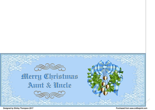 Blue snowflake DL card (Aunt & Uncle)