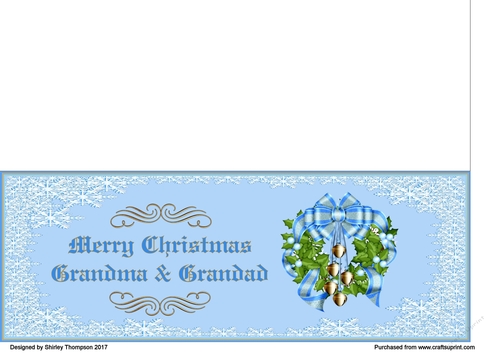 Blue snowflake DL card (Grandma & Grandad)