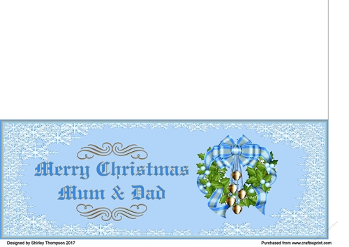 Blue snowflake DL card (Mum & Dad)