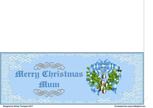 Blue snowflake DL card (Mum)