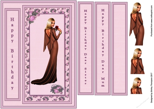 A5 beautiful blonde lady card front.