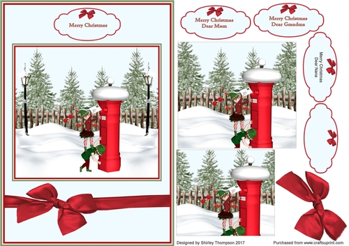 Letter to Santa A5 step by step card front.
