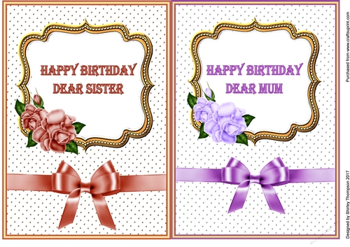A5 Sister & Mum card fronts