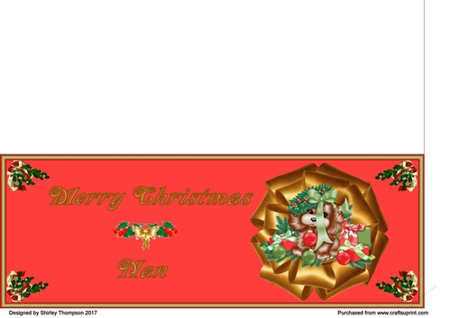 Red Christmas puppy DL card (Nan)