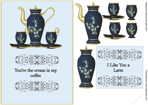 Youre the cream in my coffee A5 step by step card front.