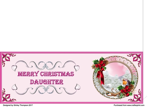 Pink & fushia robin scene DL card (Daughter)