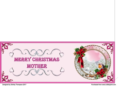 Pink & fushia robin scene DL card (Mother)