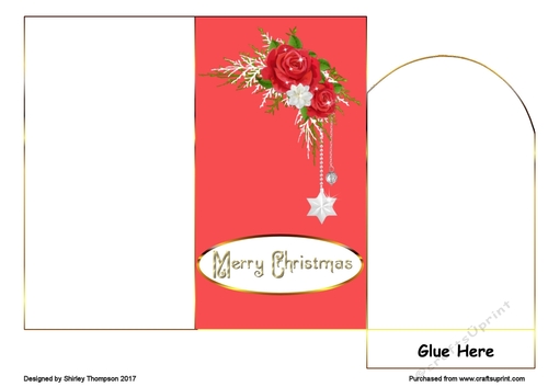 Red rose and white poinsettia money wallet.