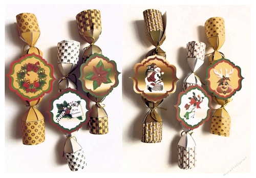 Bumper kit of 6 different Christmas crackers, 3 for adults and 3 for children.