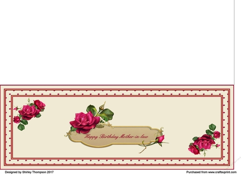 Red roses large DL card (Mother-in-law)