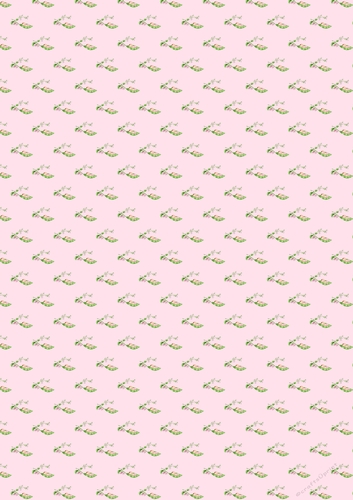 A4 pink backing paper with a baby girl sleeping inside a sweet pea pod.