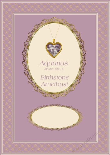 Aquarius zodiac card front.