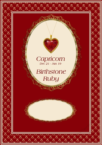 Capricorn zodiac sign card front.