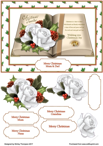 A5 Christmas book step by step card front