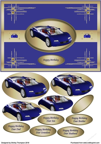 A5 blue audi step by step card front