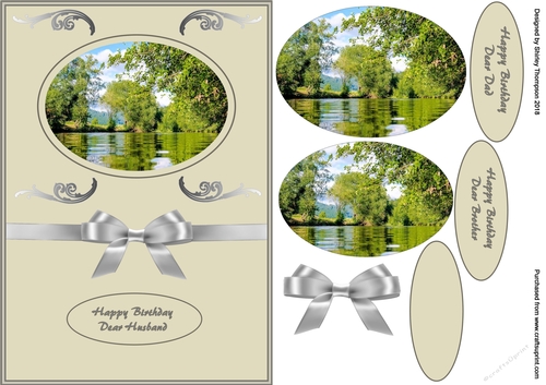 A5 lake scene step by step card front