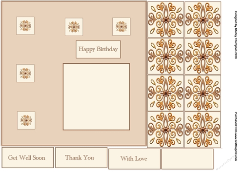 7 in card front with tea-bag sheet
