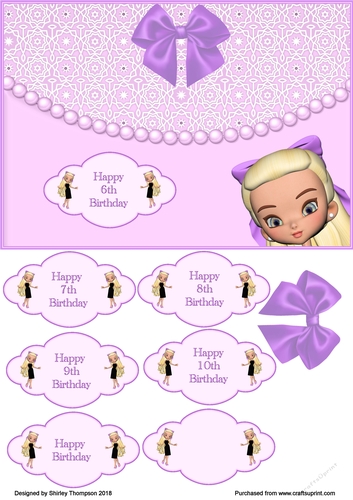 Purple and pink A5 card front (Ages 6 - 10)