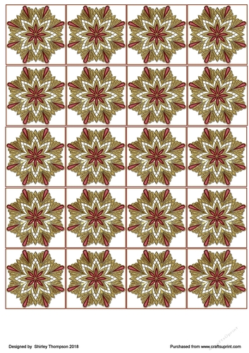 Gold and red star tea bag sheet