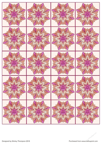 Lilac and bronze star tea bag sheet