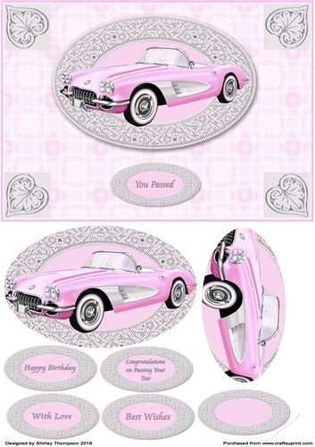 You Passed A5 pink car card front