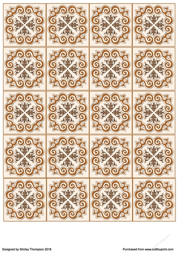 Peach and bronze 2 in tea bag square sheet.