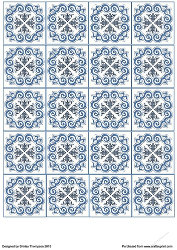 Shades of deep blue 2 in tea bag square sheet.