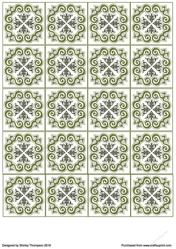 Shades of green 2 in tea bag square sheet.