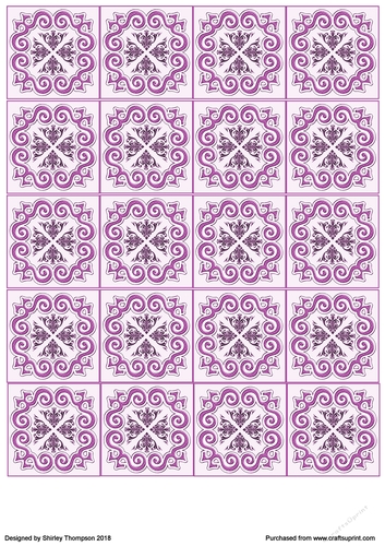 Shades of purple 2 in tea bag square sheet.