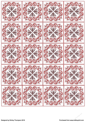 Shades of red 2 in tea bag square sheet.
