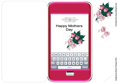 4.5 x 8 in mobile phone shaped quick card.