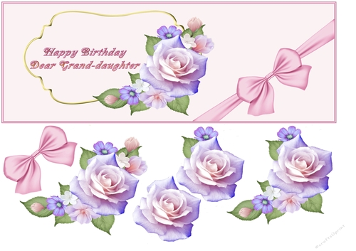 Large DL card front with decoupage 