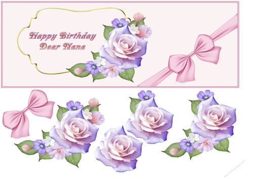 Large DL card front with decoupage 