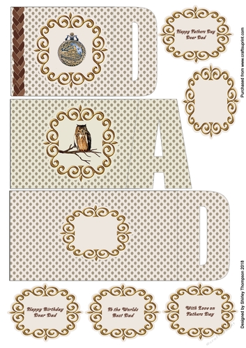 DAD text shaped card for Birthday or Fathers Day