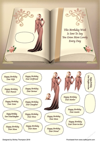 Lovely lady A5 step by step card front.