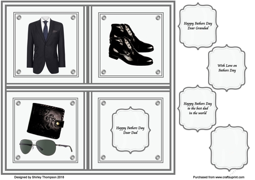 8 x 8 grey Fathers Day card front