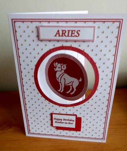 A5 Zodiac spinner card front (Aries)