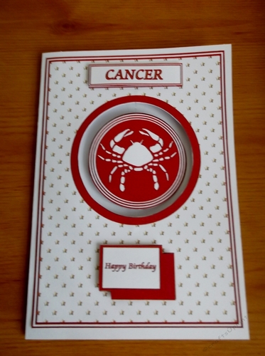 A5 Zodiac spinner card front (Cancer)